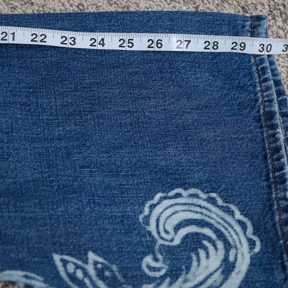 Lauren Ralph Lauren Jeans Women Plus 18W Blue Paisley Graphic Print Denim Y2K - Picture 6 of 9
